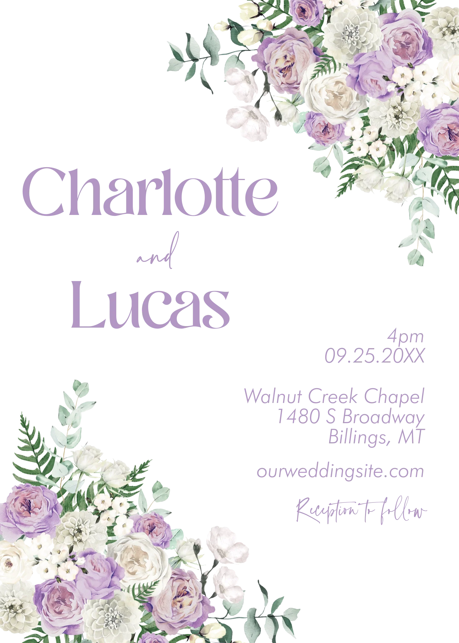 Lavender and Cream Invitation Suite Template - 030 - Image 5