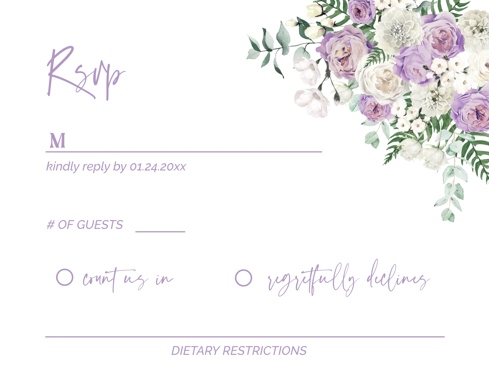Lavender and Cream Invitation Suite Template - 030 - Image 8