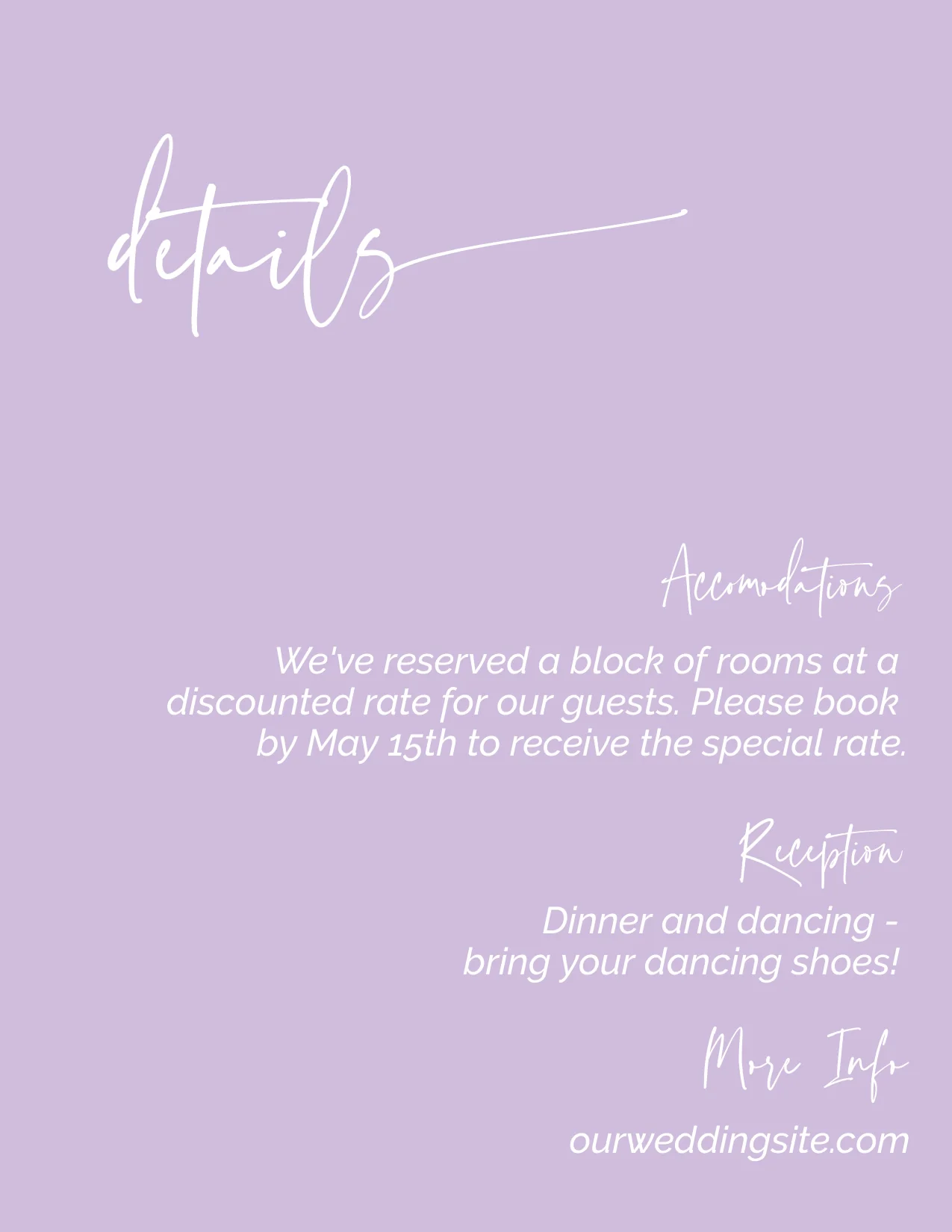 Lavender and Cream Minimalist Invitation Suite Template - 025 - Image 7