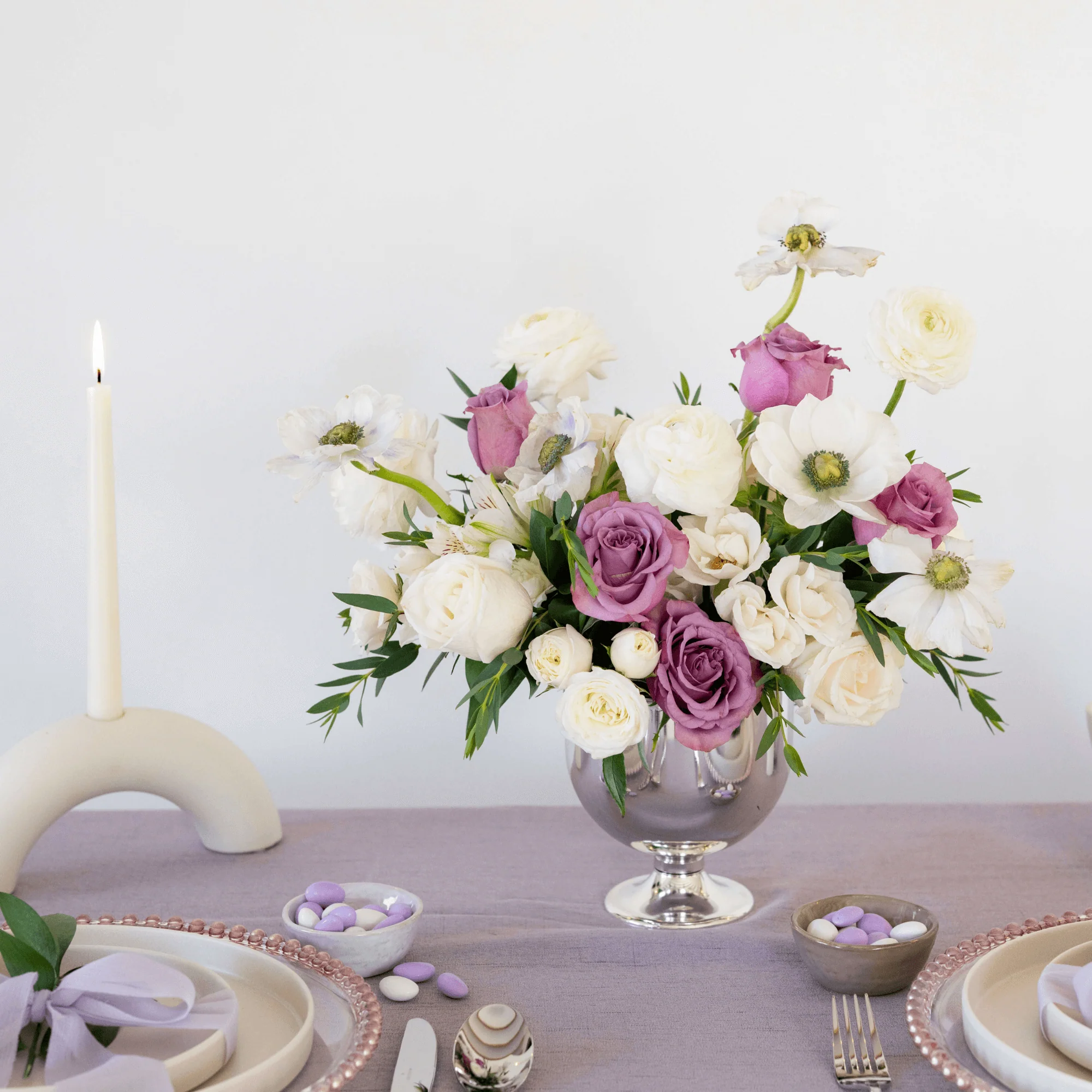 Lavender and Cream Premade Plus - 8 Centerpieces
