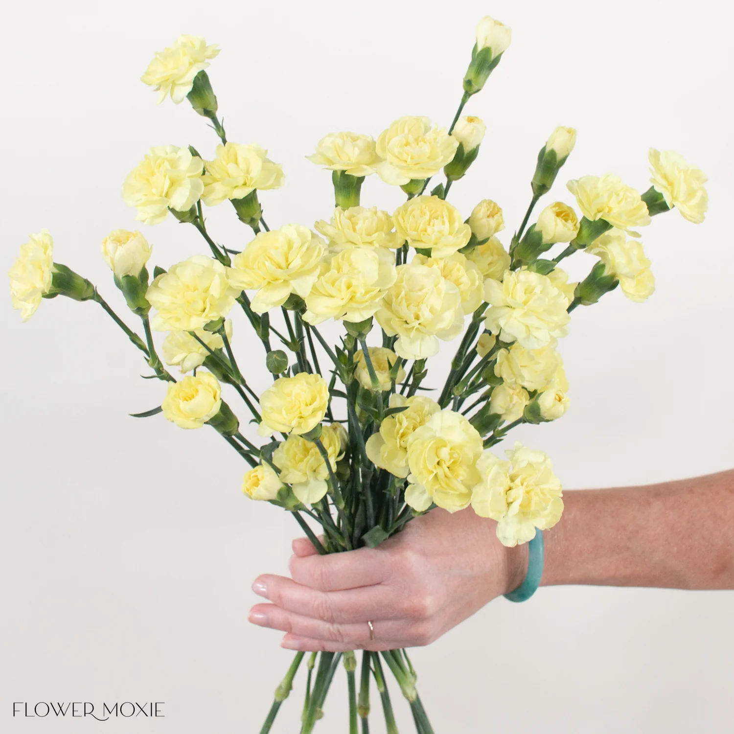 Light Yellow Mini Carnation Flower - Image 3