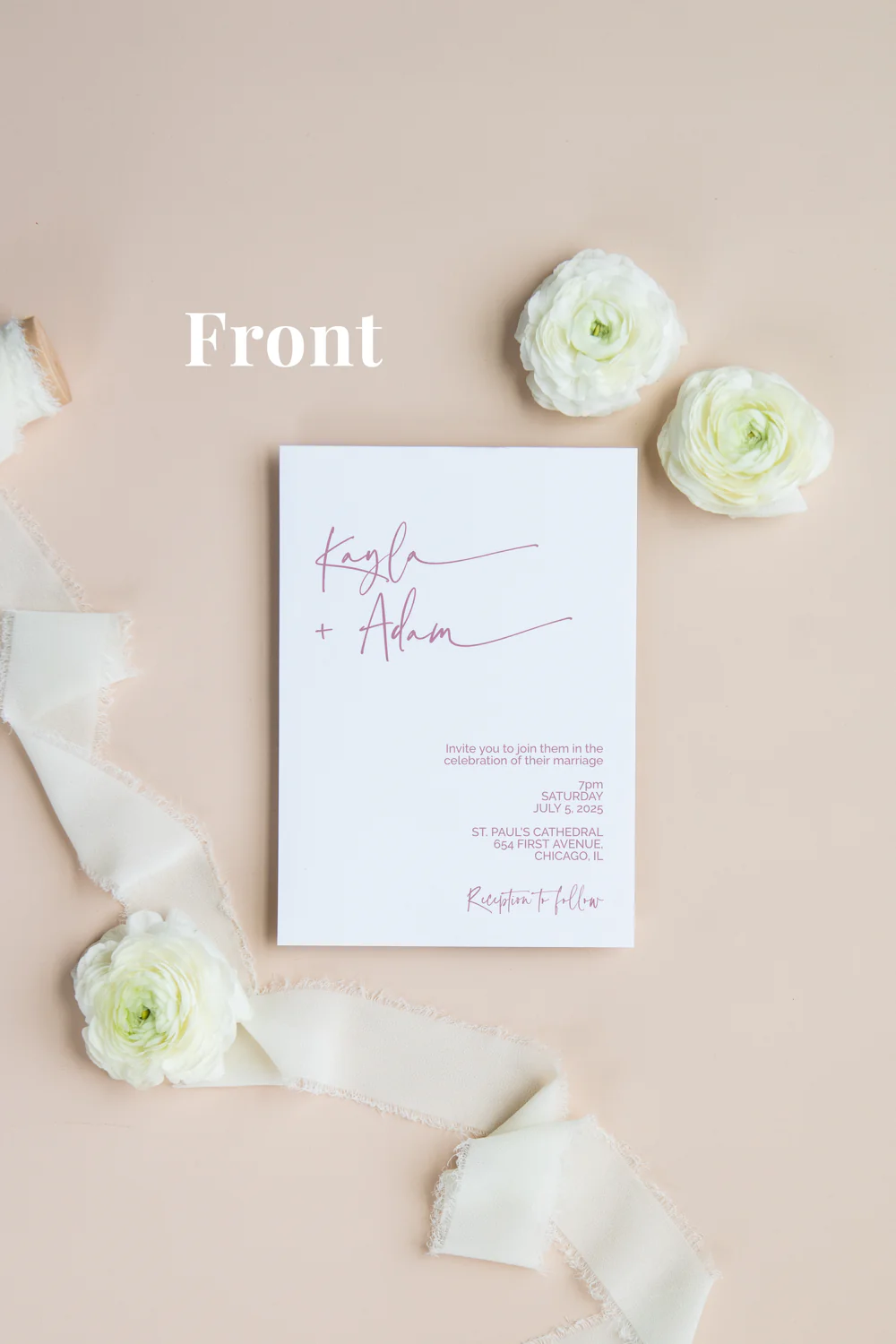 Mauve and Cream Minimalist Invitation Suite Template - 025 - Image 3