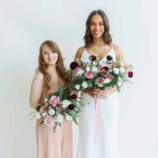 Mauve and Plum Full DIY Bridesmaid Bouquets - Makes 5-6 - Image 2