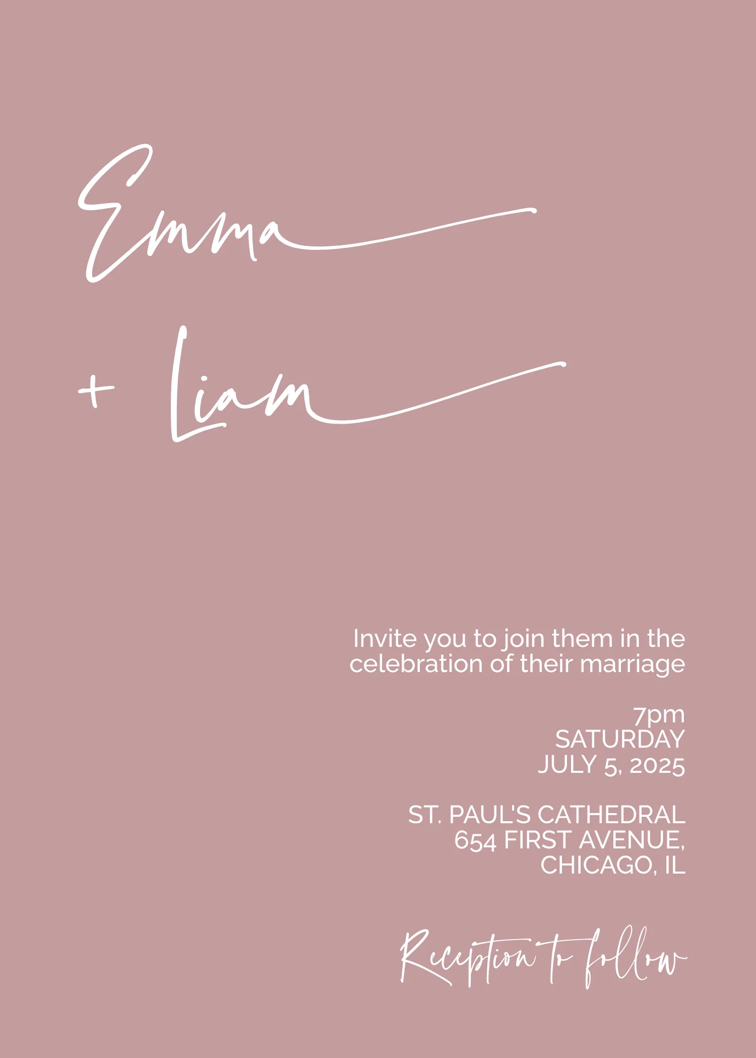 Mauve and Plum Minimalist Invitation Suite Template - 025 - Image 5