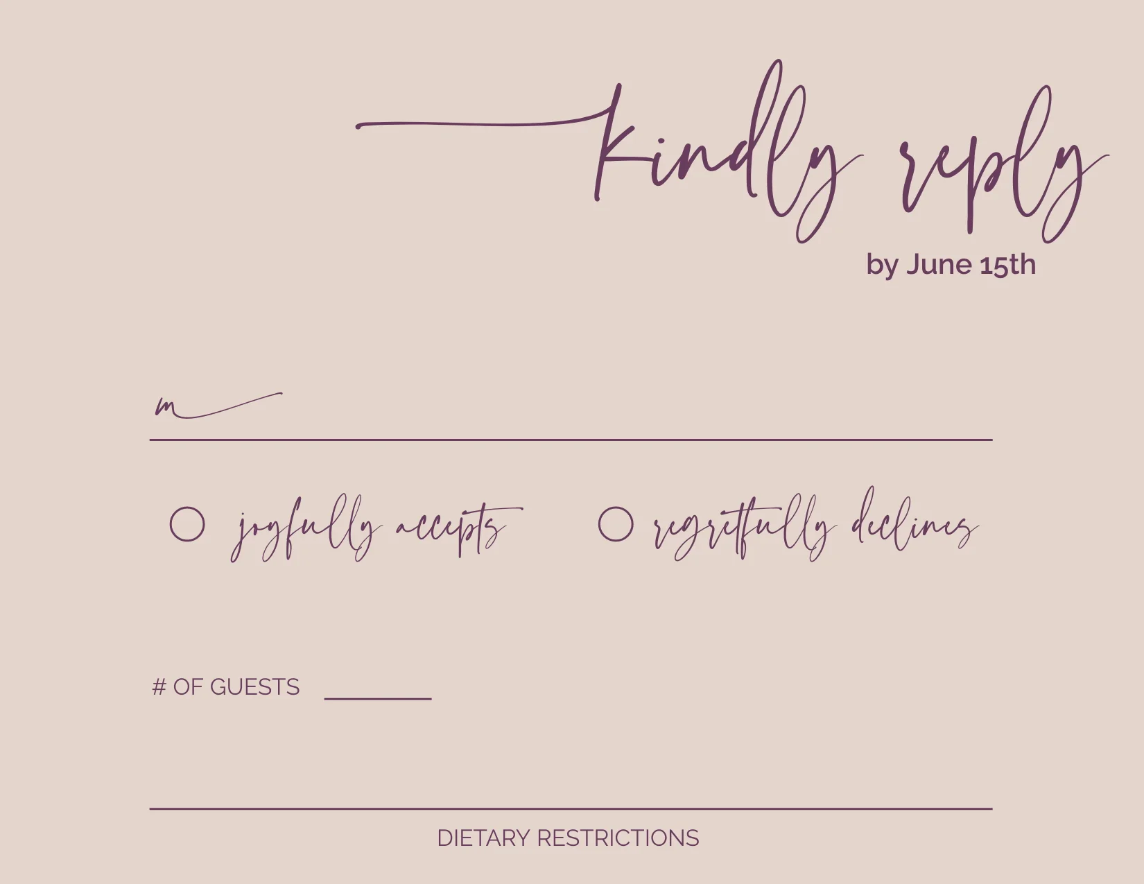 Mauve and Plum Minimalist Invitation Suite Template - 025 - Image 8