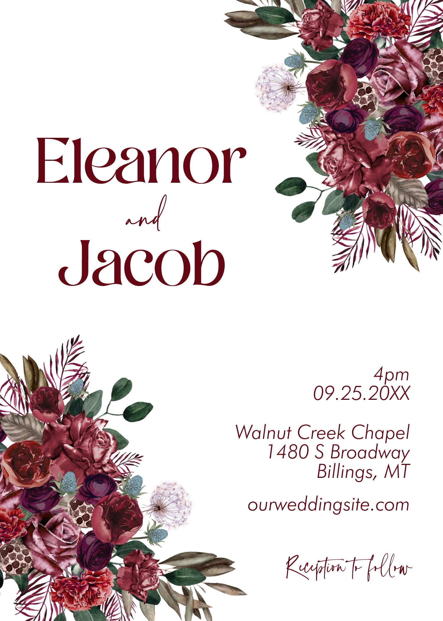 Moody Scarlet Invitation Suite Template - 030 - Image 5