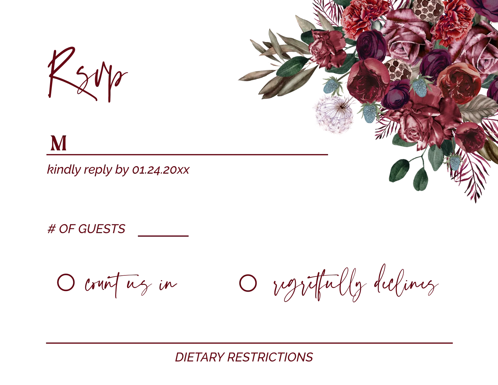 Moody Scarlet Invitation Suite Template - 030 - Image 8