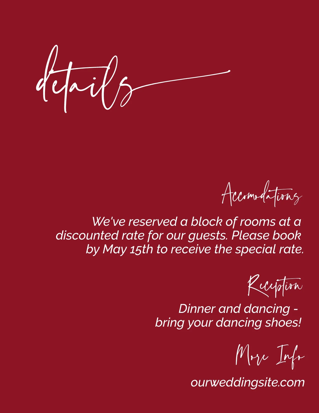 Moody Scarlet Minimalist Invitation Suite Template - 025 - Image 7