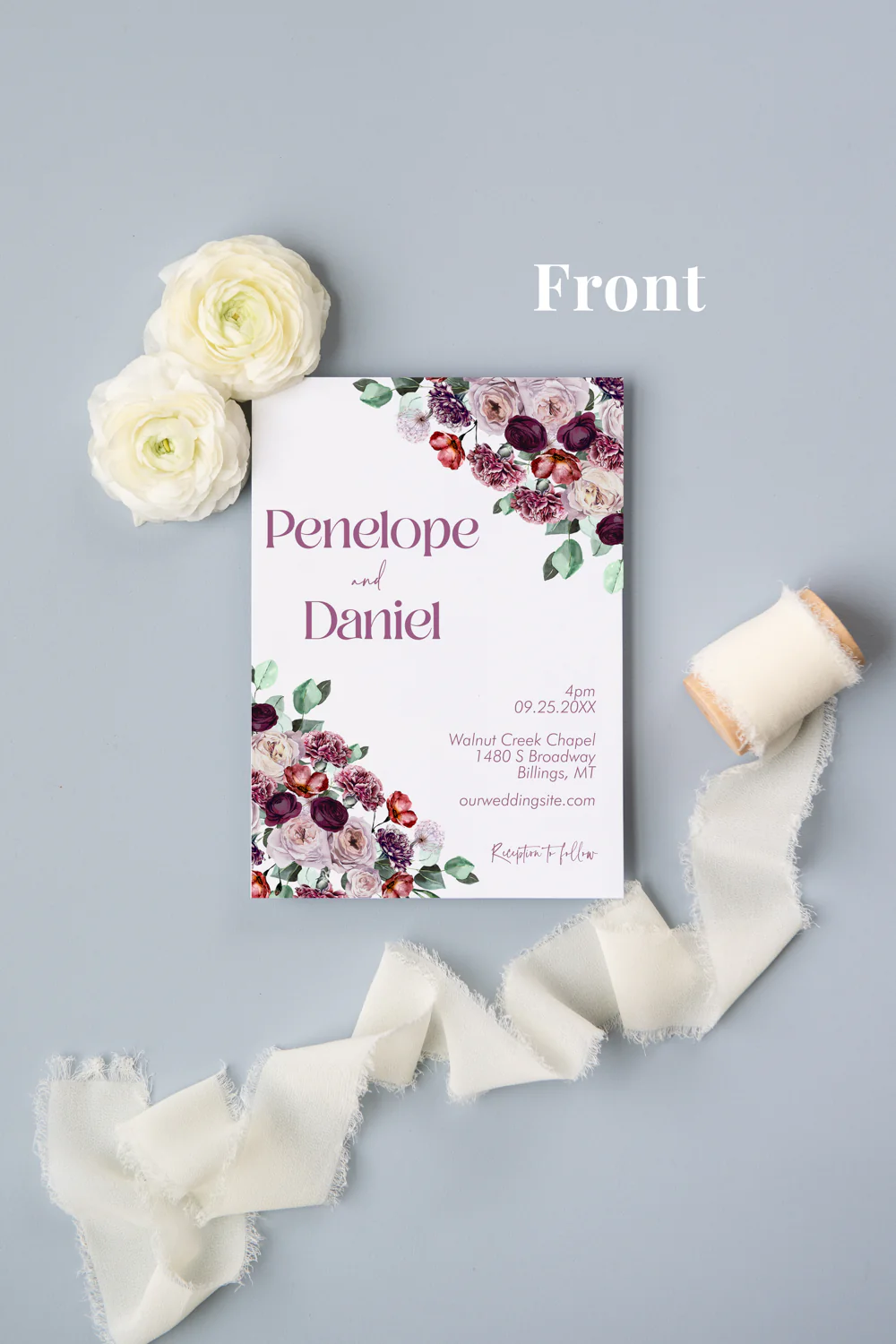 Moody Violet Invitation Suite Template - 030 - Image 3