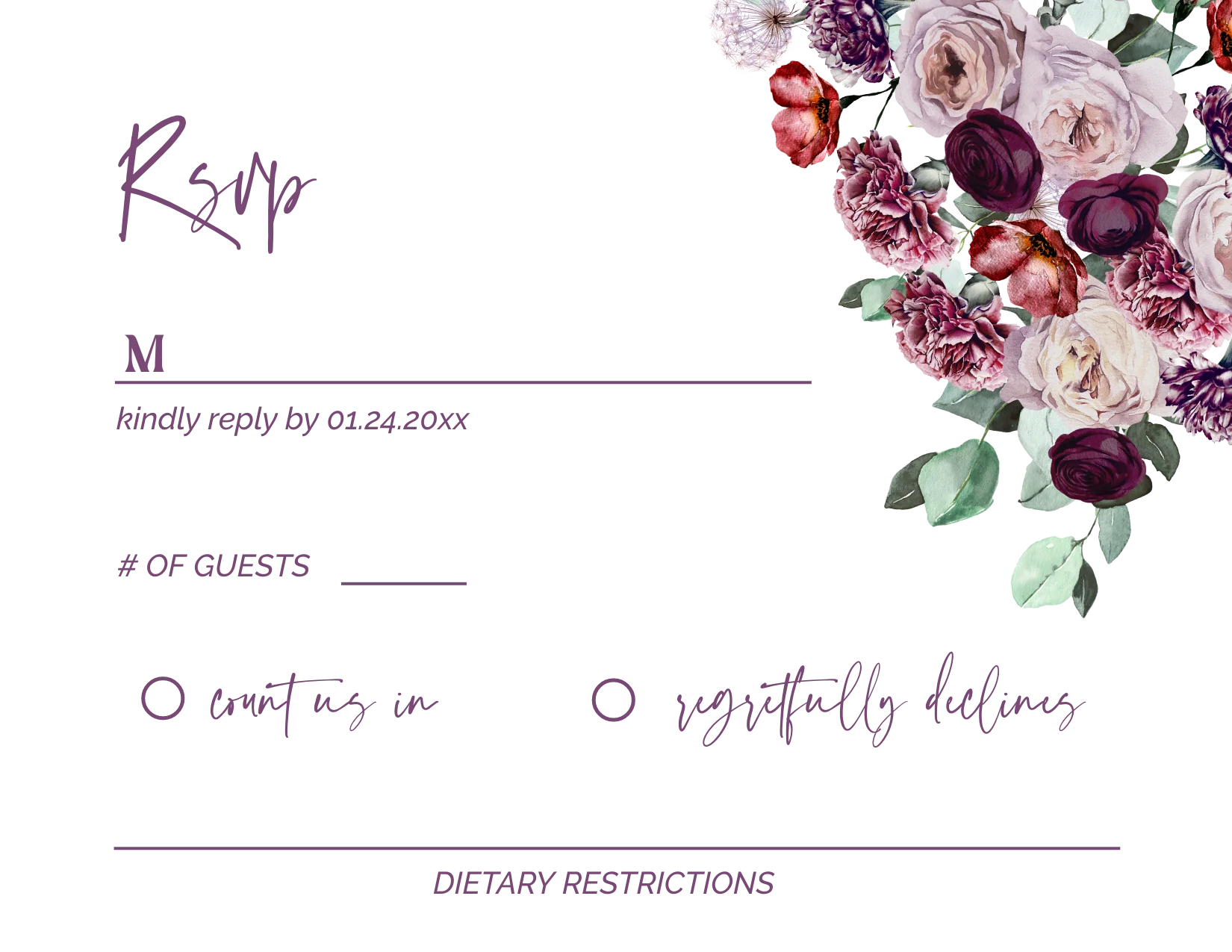 Moody Violet Invitation Suite Template - 030 - Image 8
