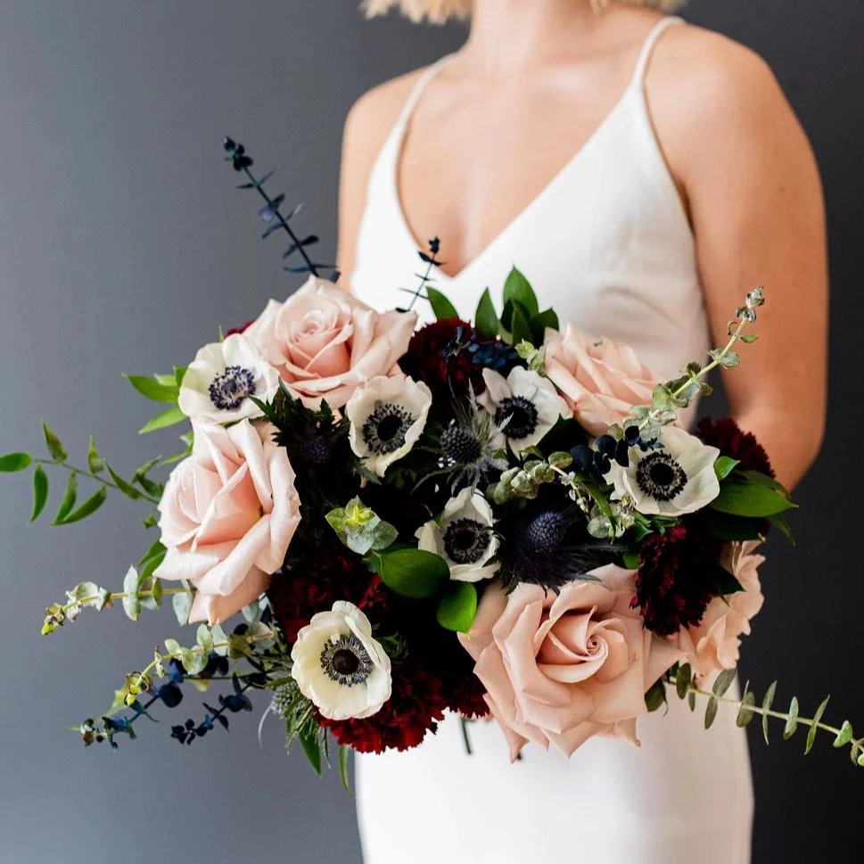 Navy and Wine Full DIY Bridal and 4-5 Maids or Centerpieces - Image 2