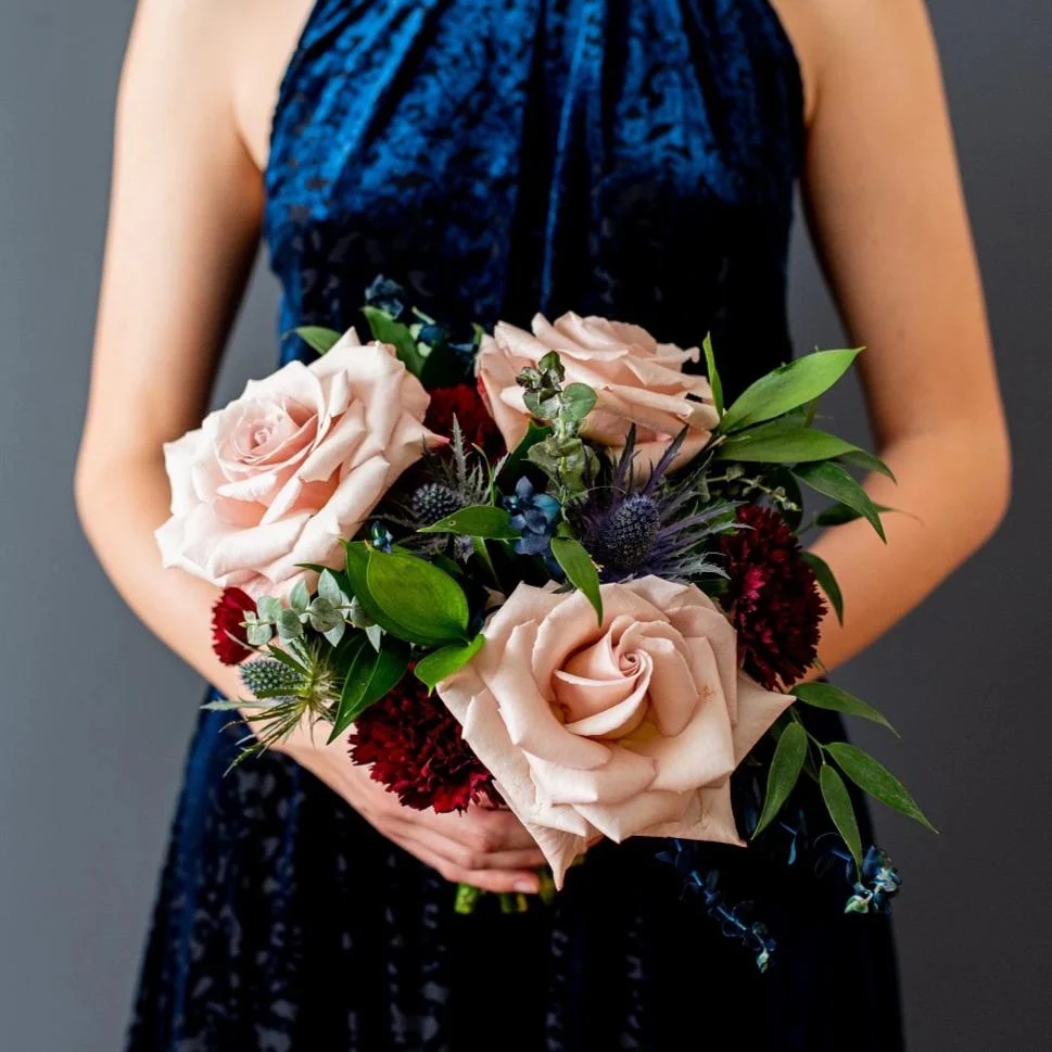 Navy and Wine Full DIY Bridal and 4-5 Maids or Centerpieces - Image 3