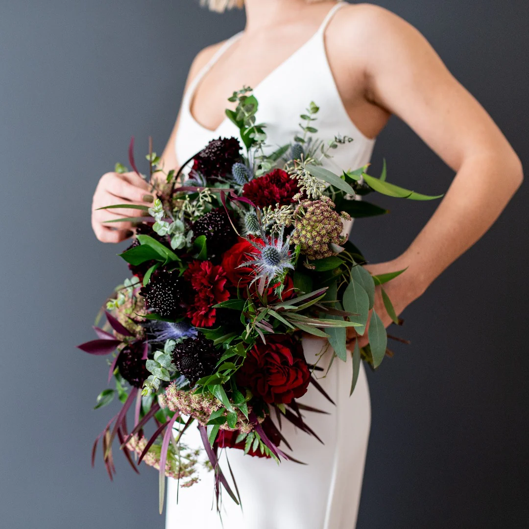Moody Scarlet Full DIY Bridal and 4-5 Maids or Centerpieces