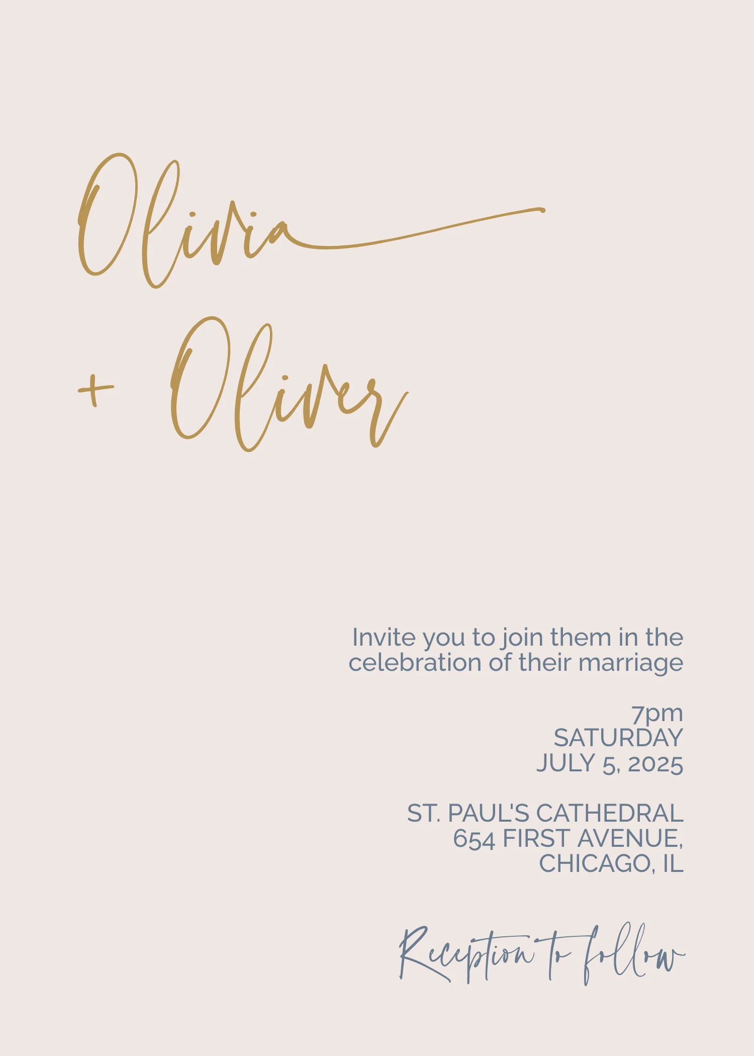 Pacific Gold Minimalist Invitation Suite Template - 025 - Image 5