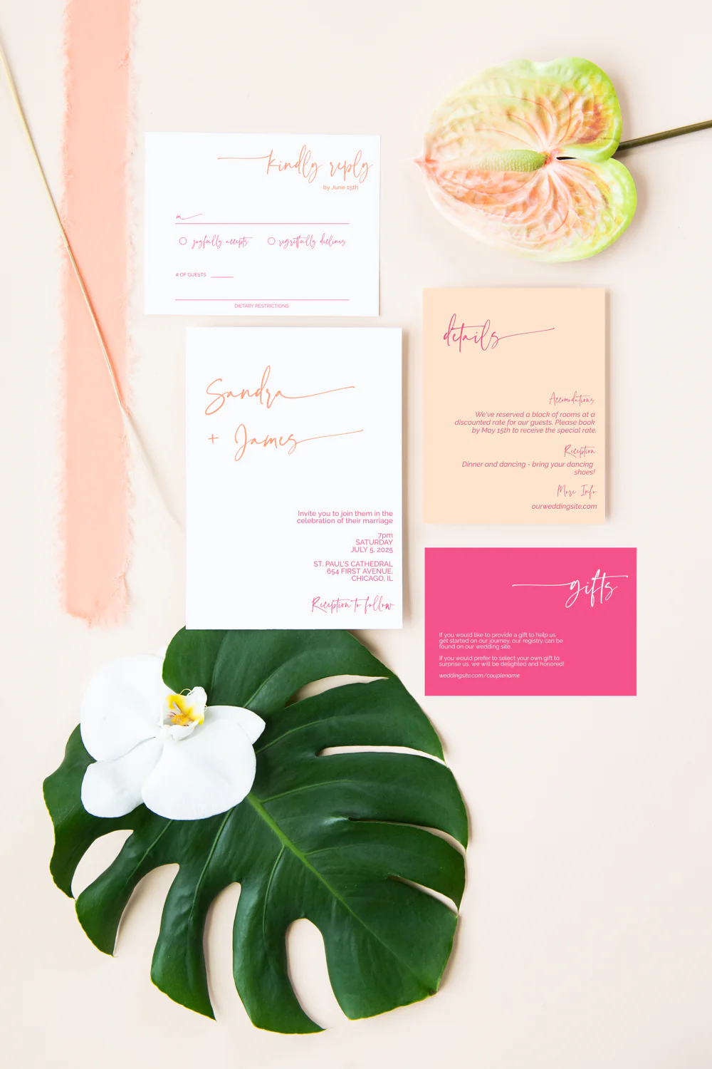 Palm Springs Minimalist Invitation Suite Template - 025