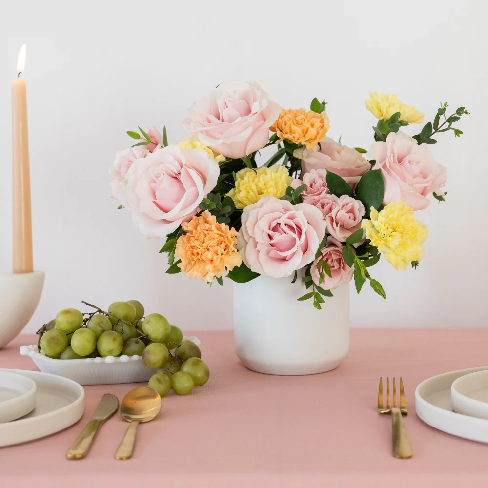 Blush and Buttercream Centerpiece
