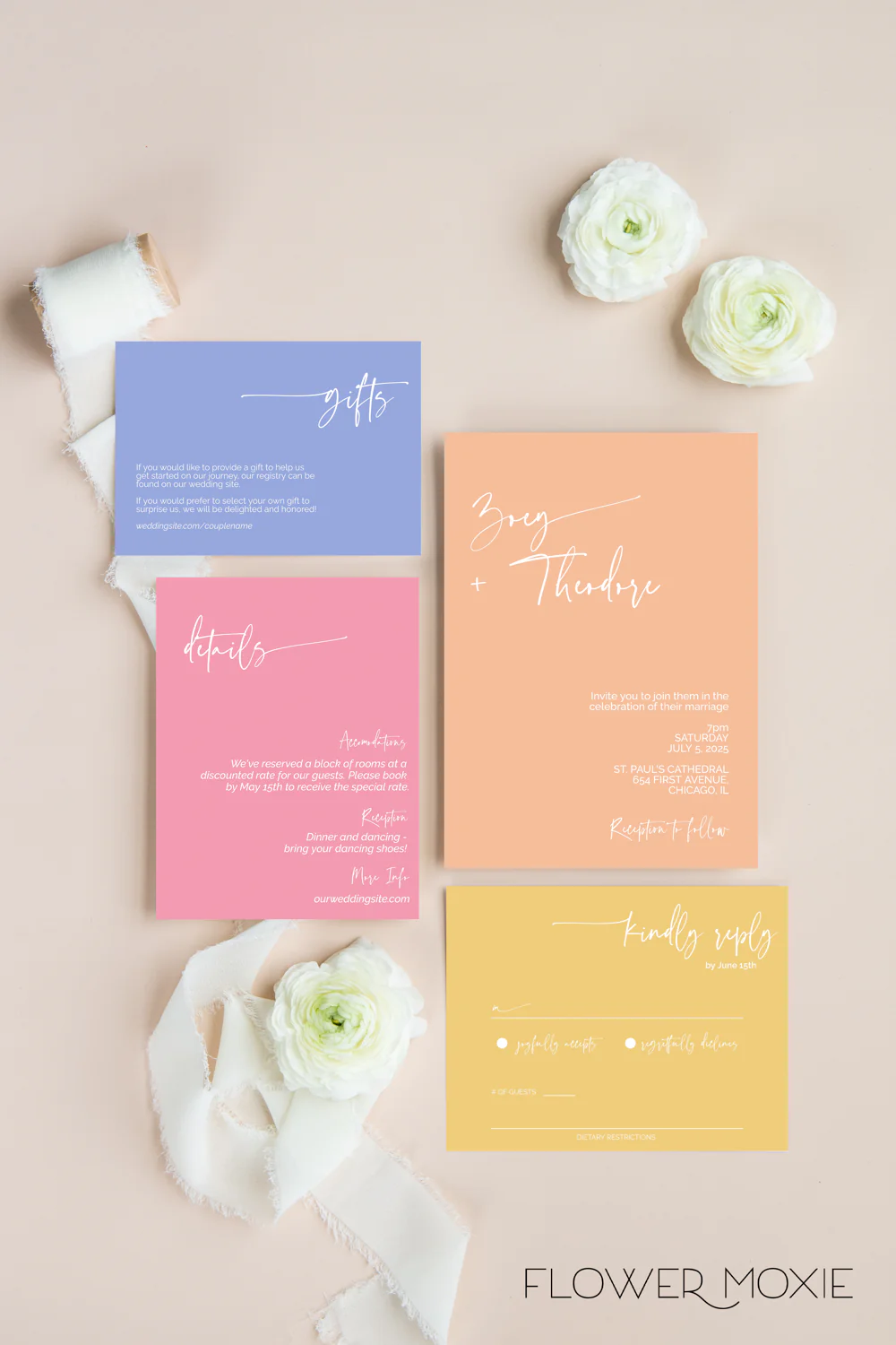 Pastels Minimalist Invitation Suite Template - 025