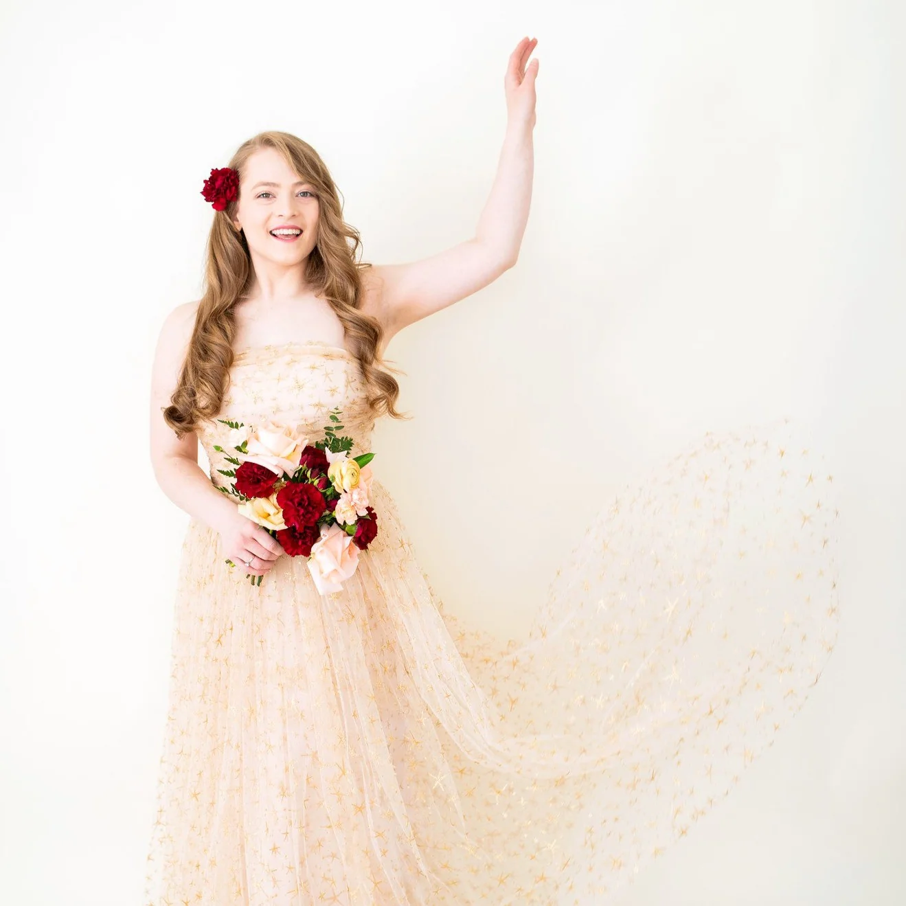 Peach and Burgundy Full DIY -Bridal and 4-5 Bridesmaid Bouquets - Image 3