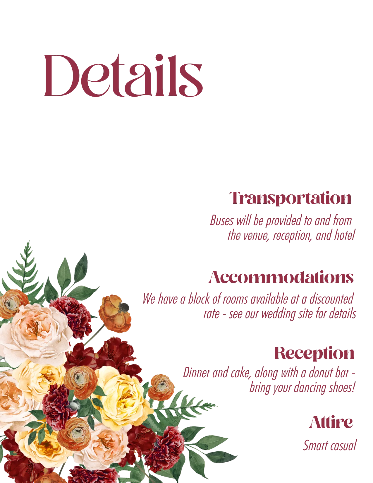 Peach and Burgundy Invitation Suite Template - 030 - Image 7