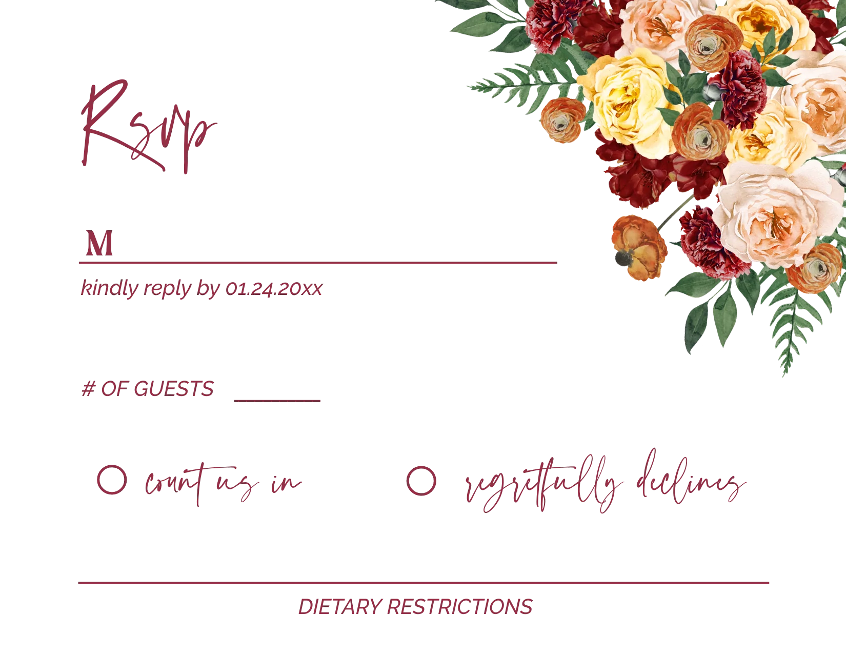 Peach and Burgundy Invitation Suite Template - 030 - Image 8