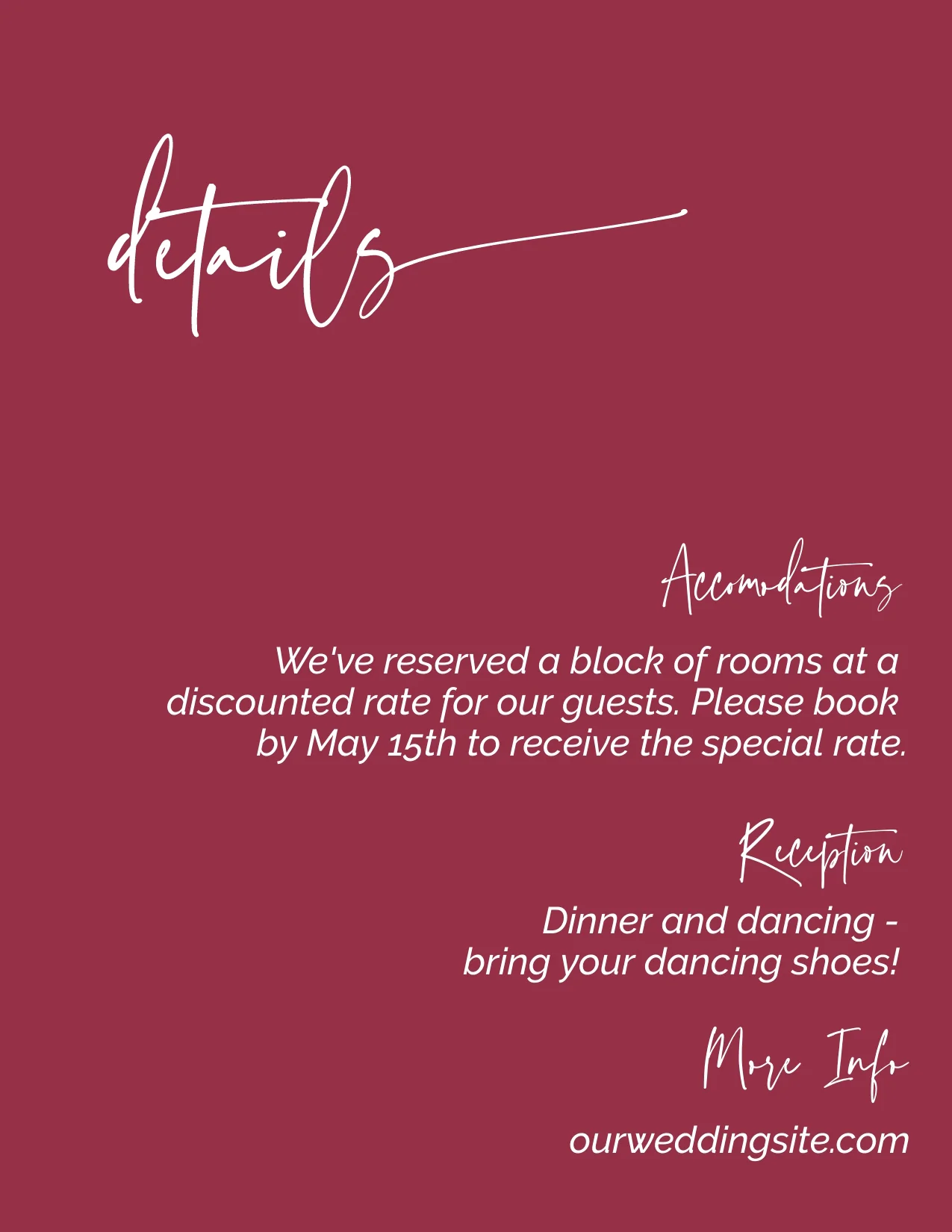 Peach and Burgundy Minimalist Invitation Suite Template - 025 - Image 7