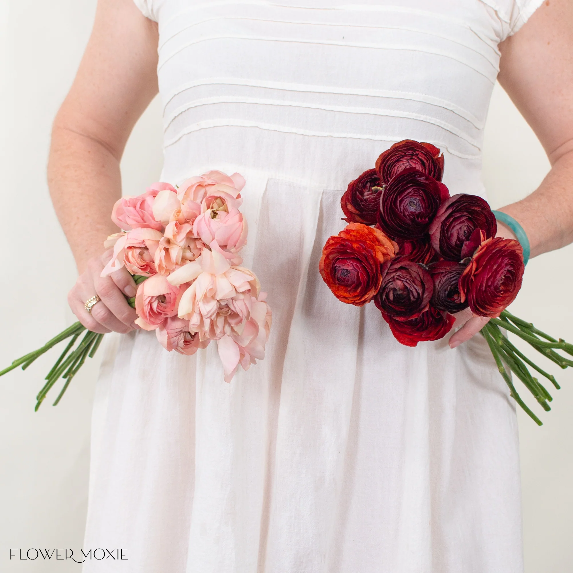 Peach and Chocolate Ranunculus Mixed Box - Image 2