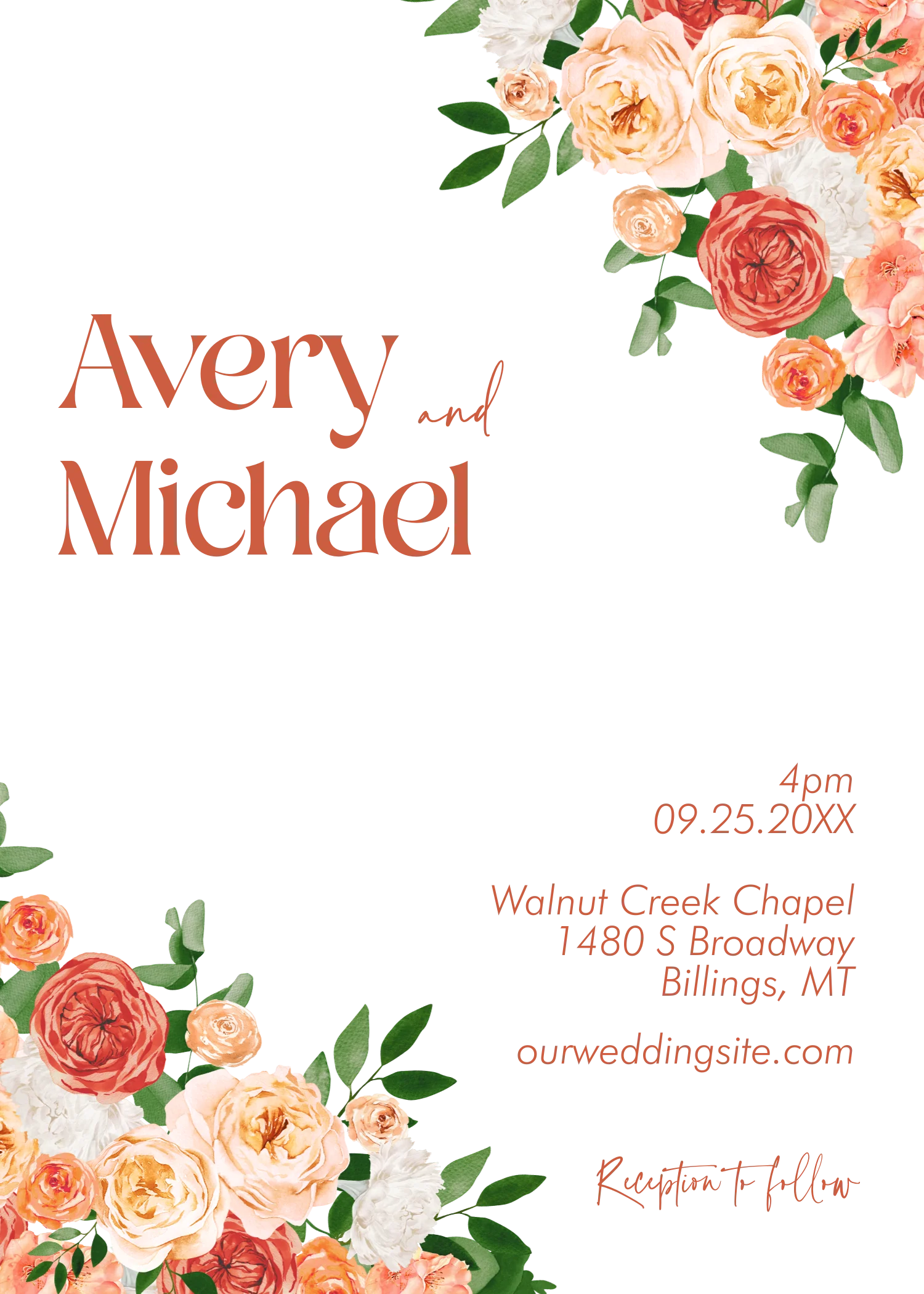 Peach and Coral Invitation Suite Template - 030 - Image 5