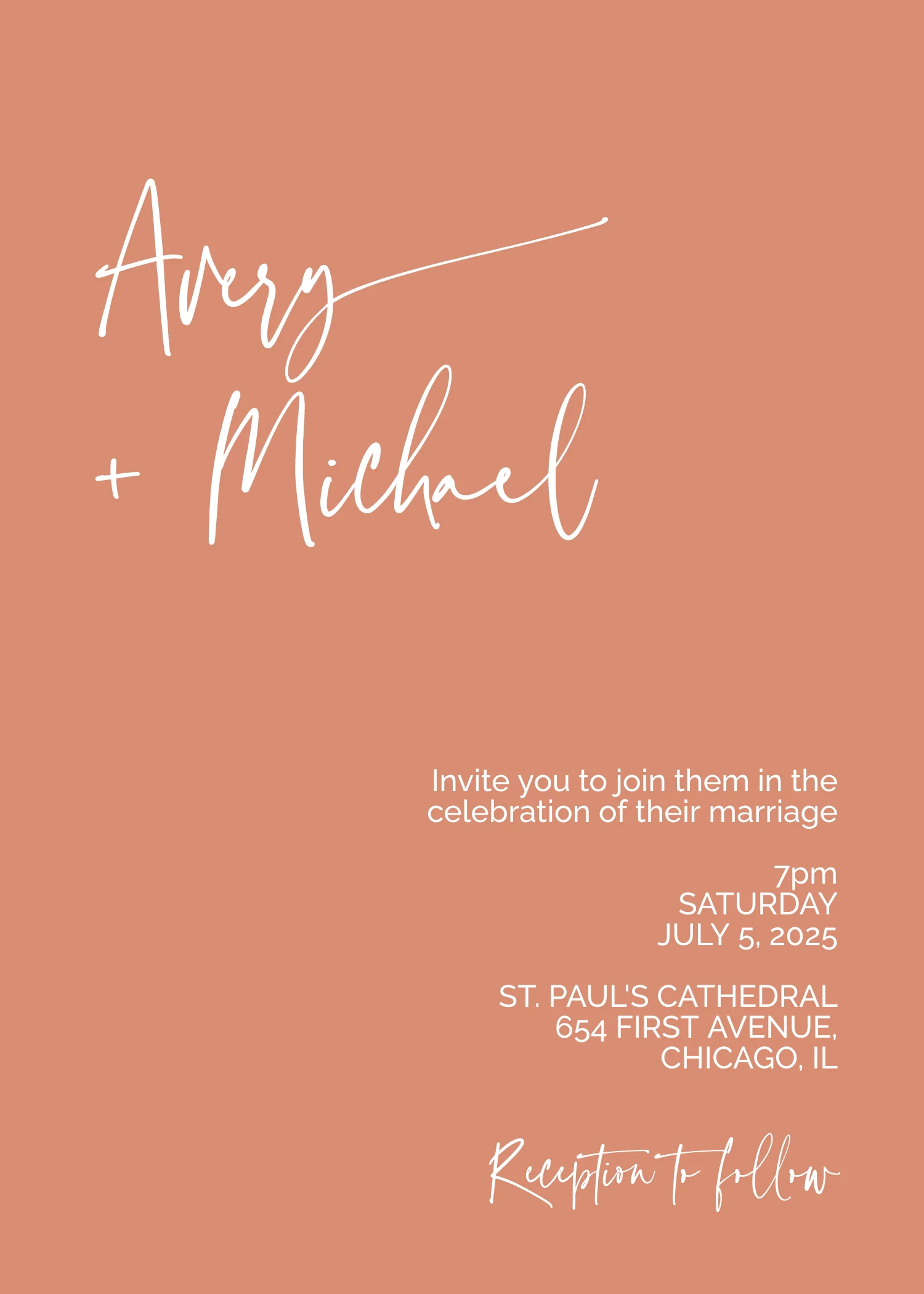 Peach and Coral Minimalist Invitation Suite Template - 025 - Image 5