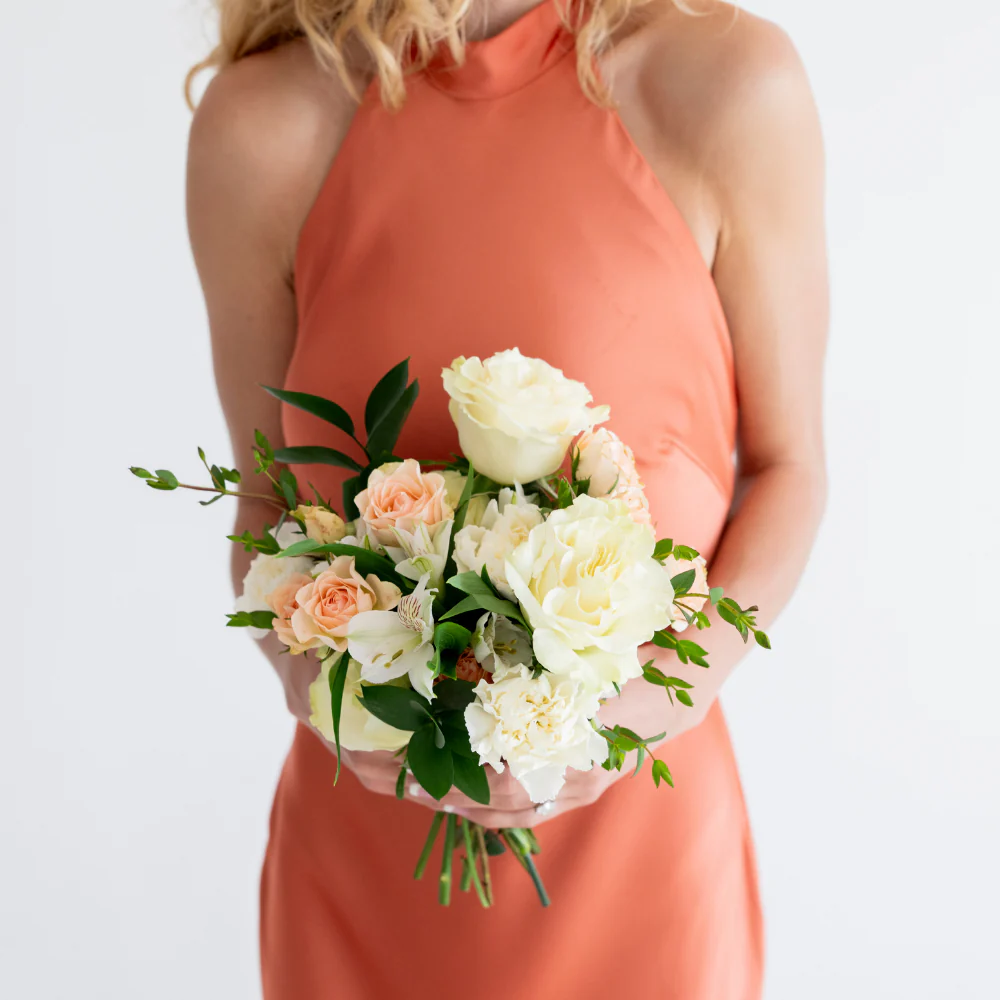 Soft Peach Bridesmaid Bouquet