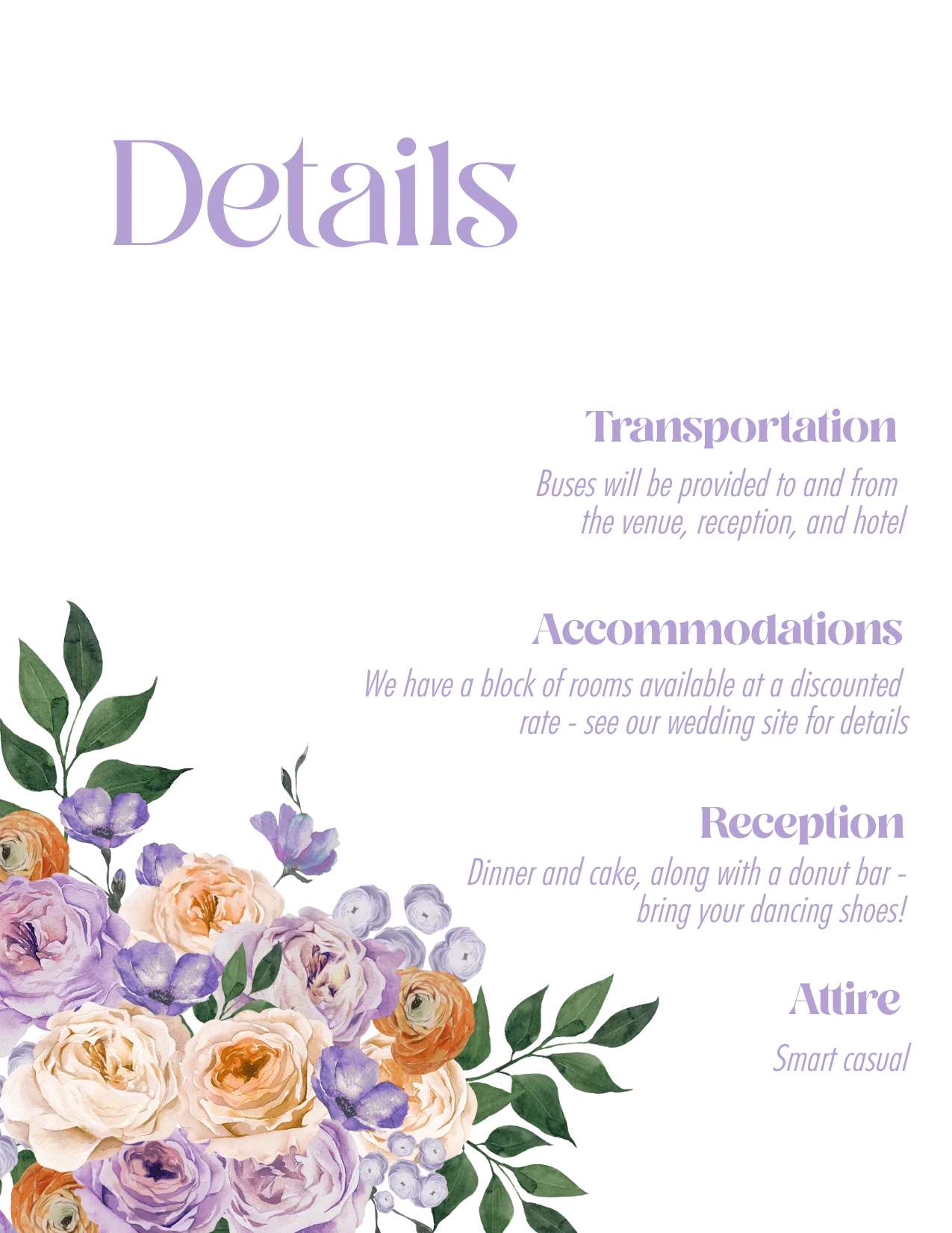 Peach and Lilac Invitation Suite Template - 030 - Image 7