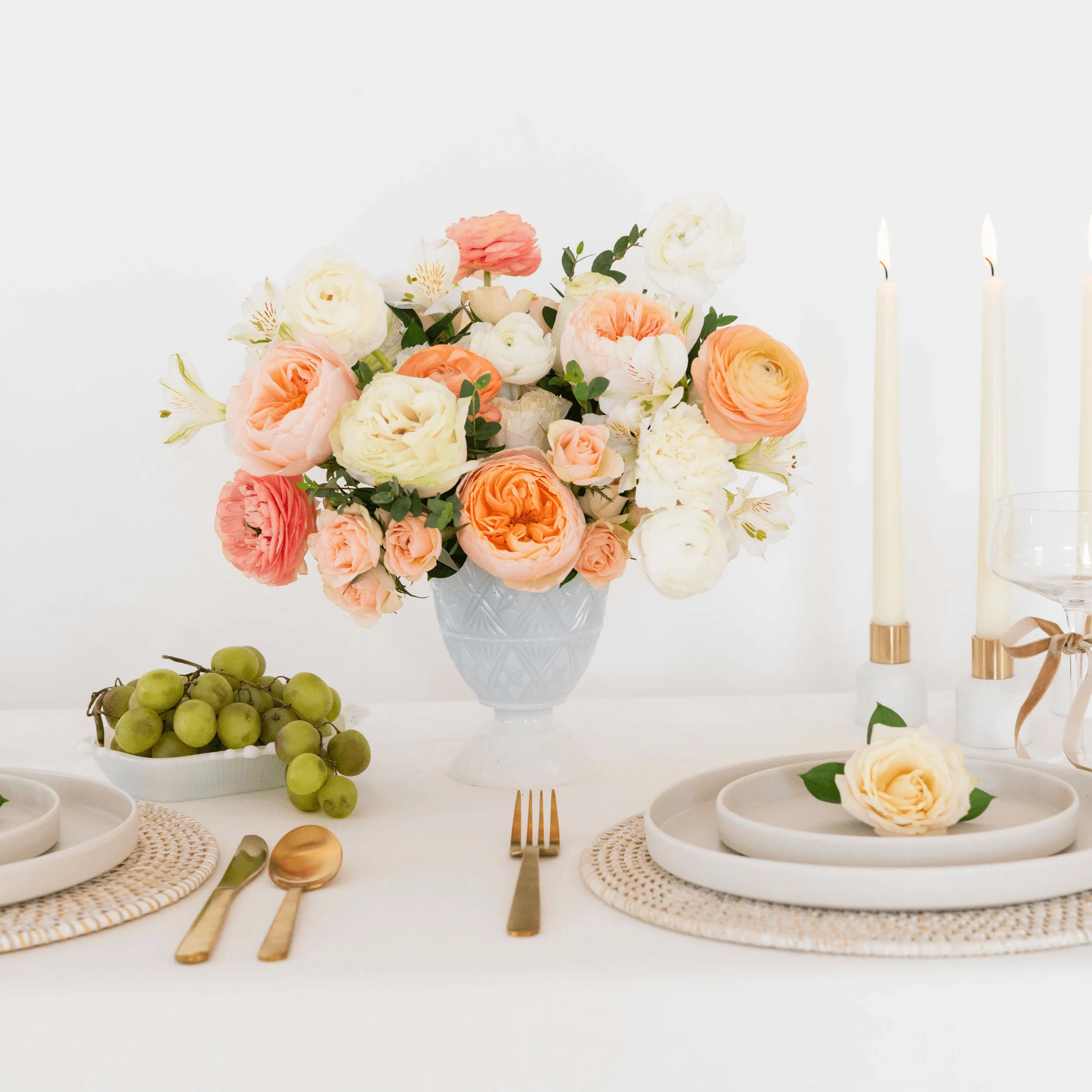 Peach and Cream Premade Plus - 8 Centerpieces