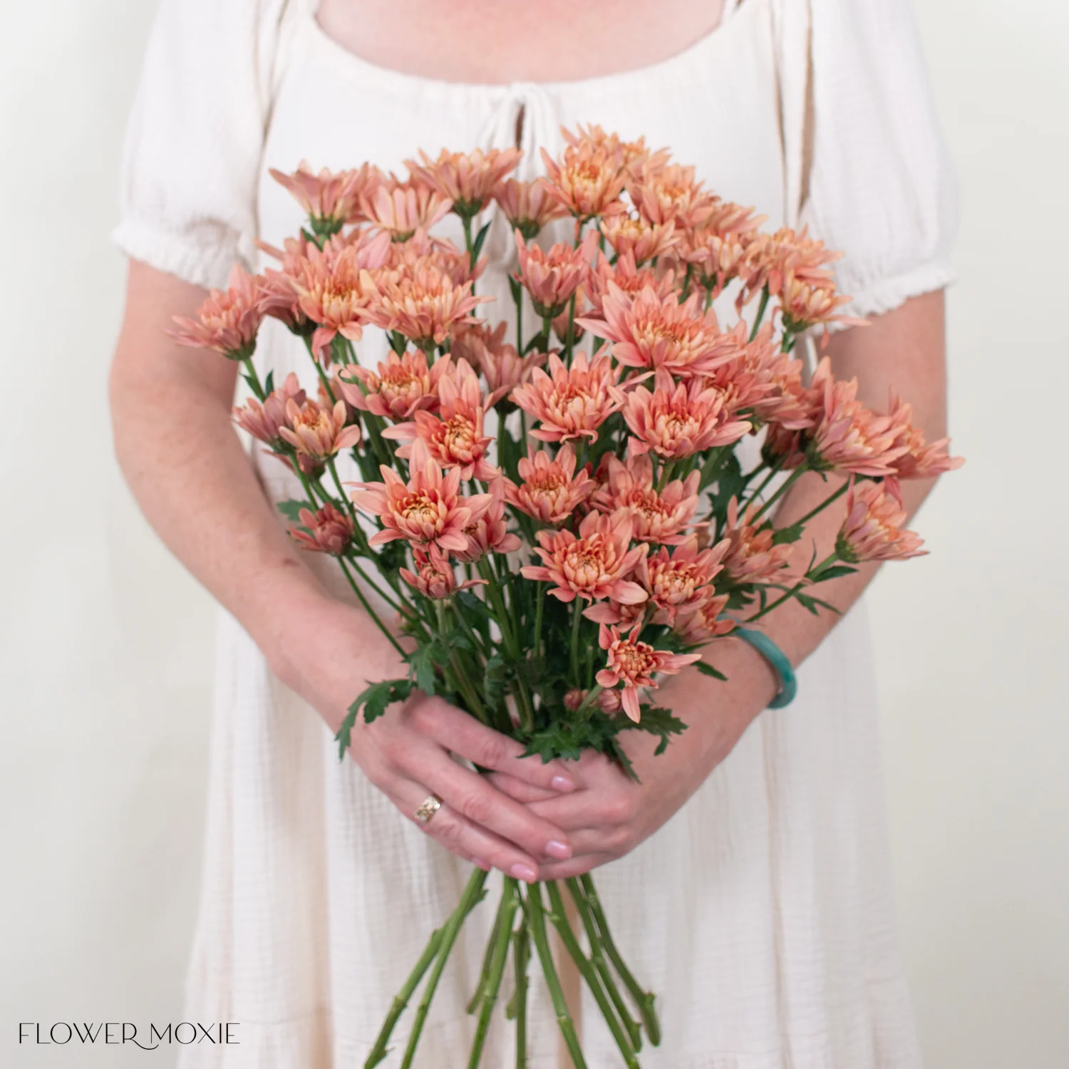 Peach Cushion Pom Flower - Image 3