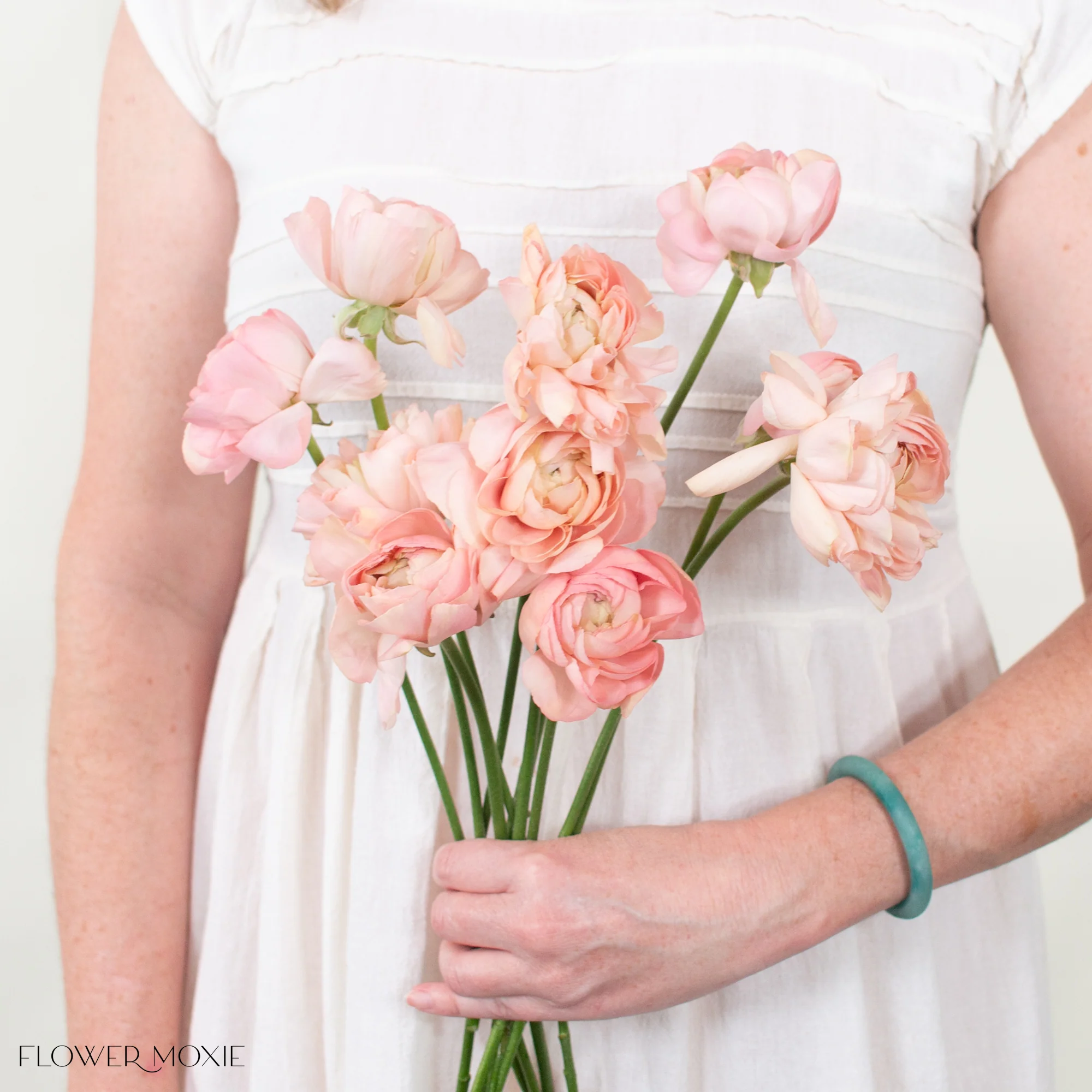 Peach Pastel Italian Ranunculus Flower - Image 5