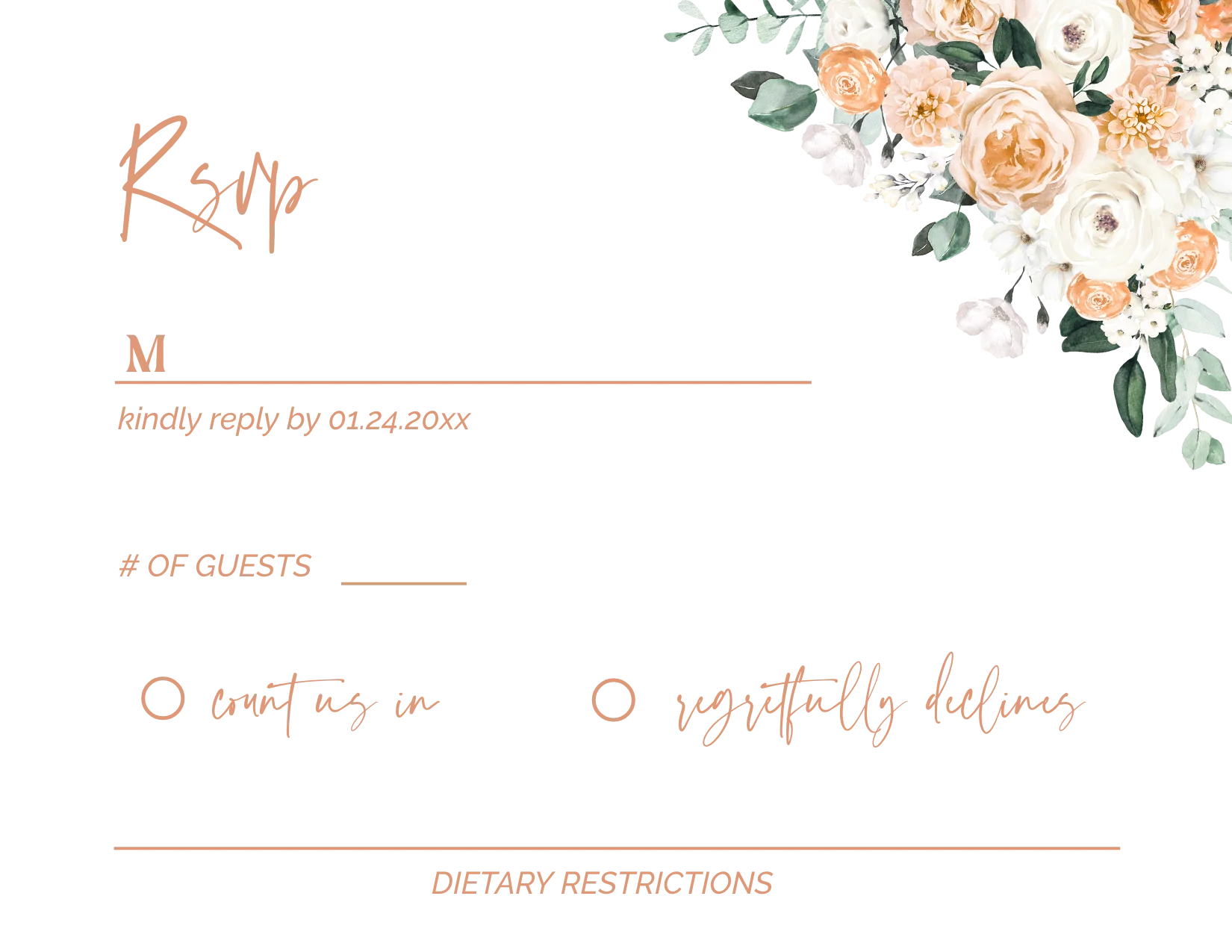 Peaches and Cream Invitation Suite Template - 030 - Image 8