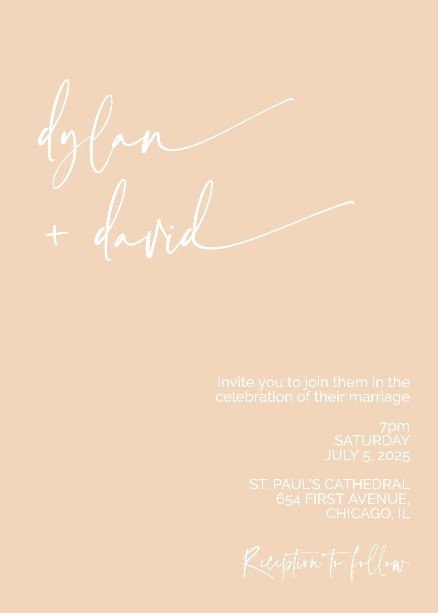 Peaches and Cream Minimalist Invitation Suite Template - 025 - Image 5