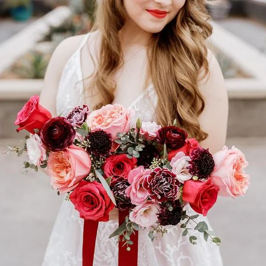 Pinks and Berries Full DIY Bridal and 4-5 Bridesmaid Bouquets - Image 2