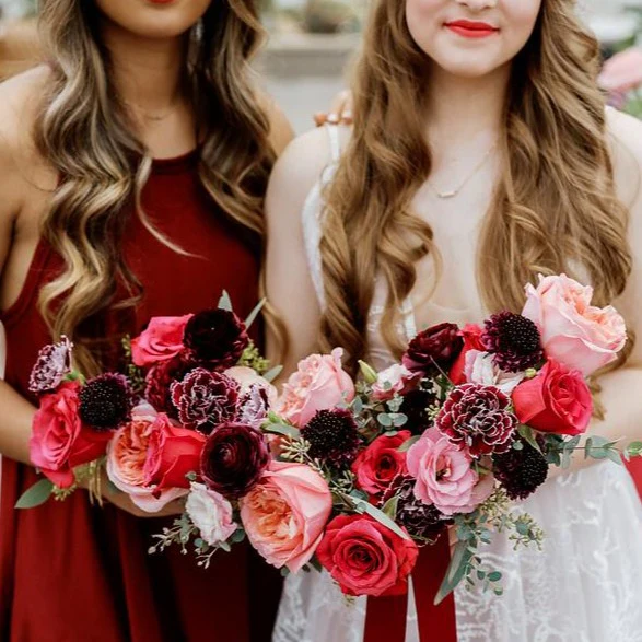 Pinks and Berries Full DIY Bridal and 4-5 Bridesmaid Bouquets - Image 4
