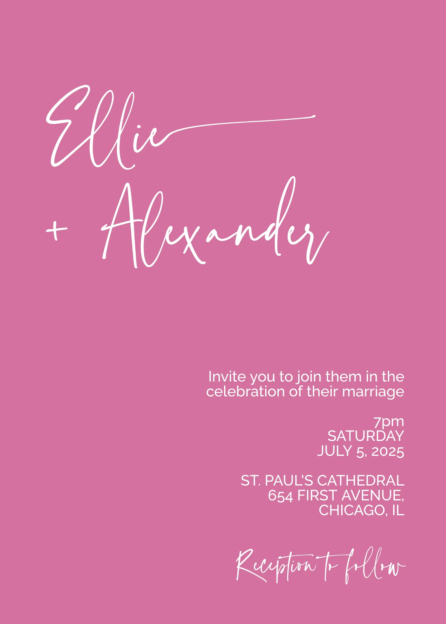 Pinks and Berries Minimalist Invitation Suite Template - 025 - Image 5