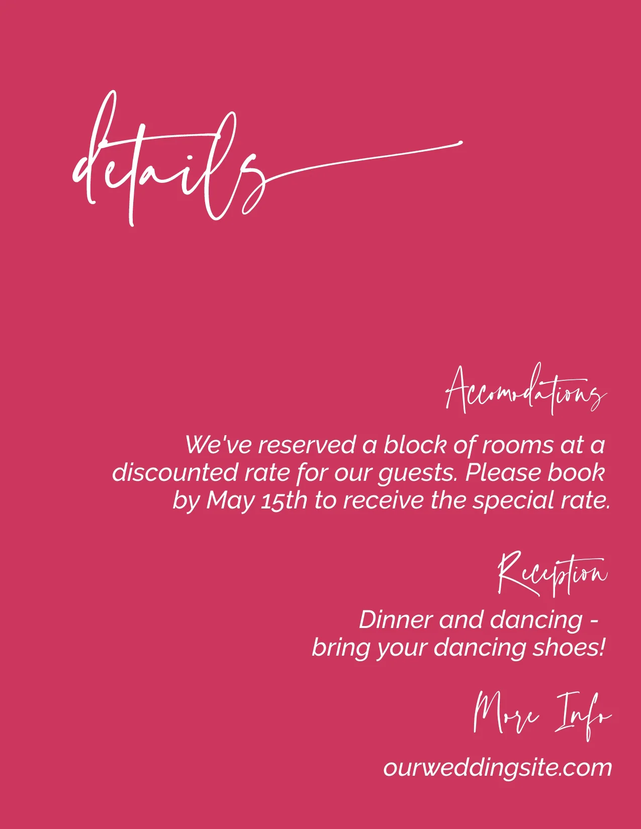 Pinks and Berries Minimalist Invitation Suite Template - 025 - Image 7