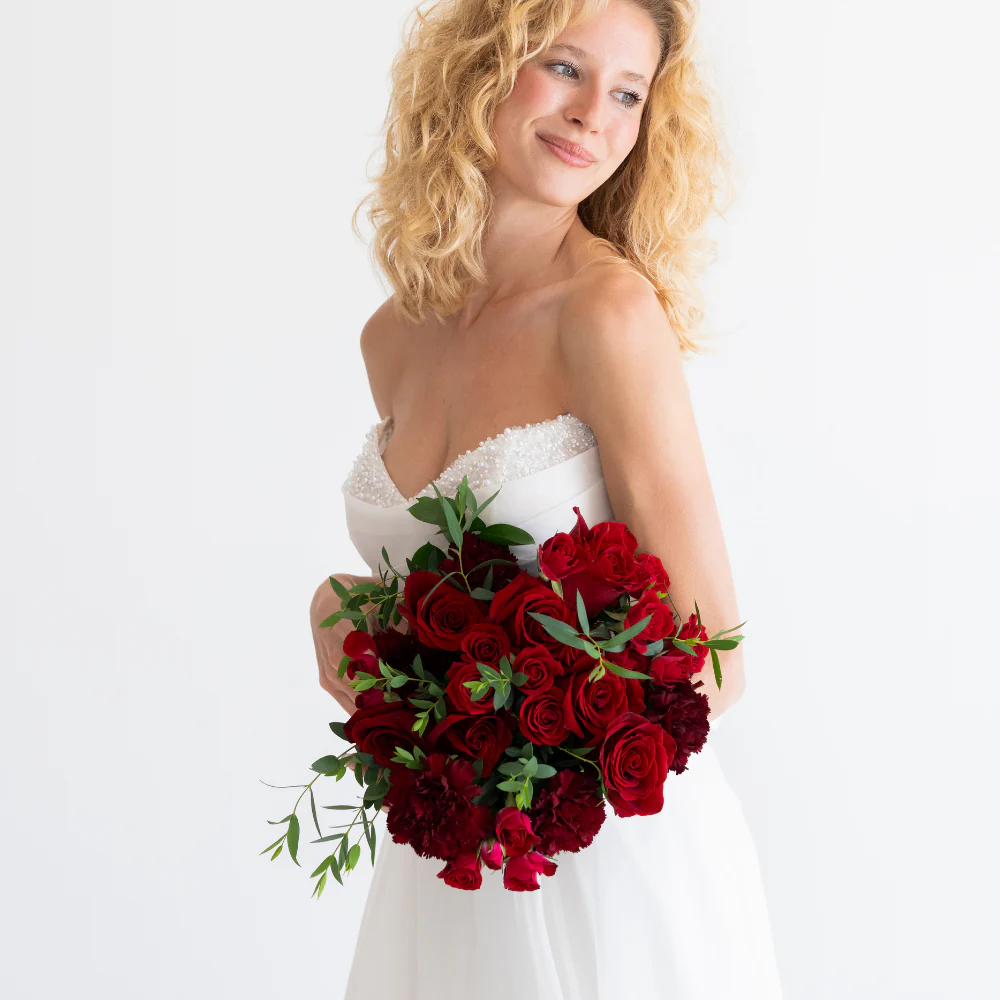 Crimson Bridal Bouquet