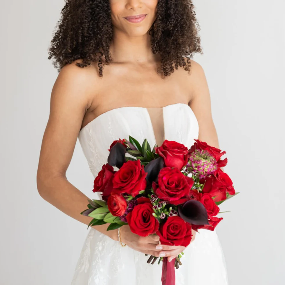 Red Siren Bridal Bouquet - Image 3