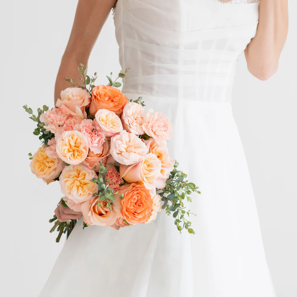 Apricot Haze Peach Bridal Bouquet