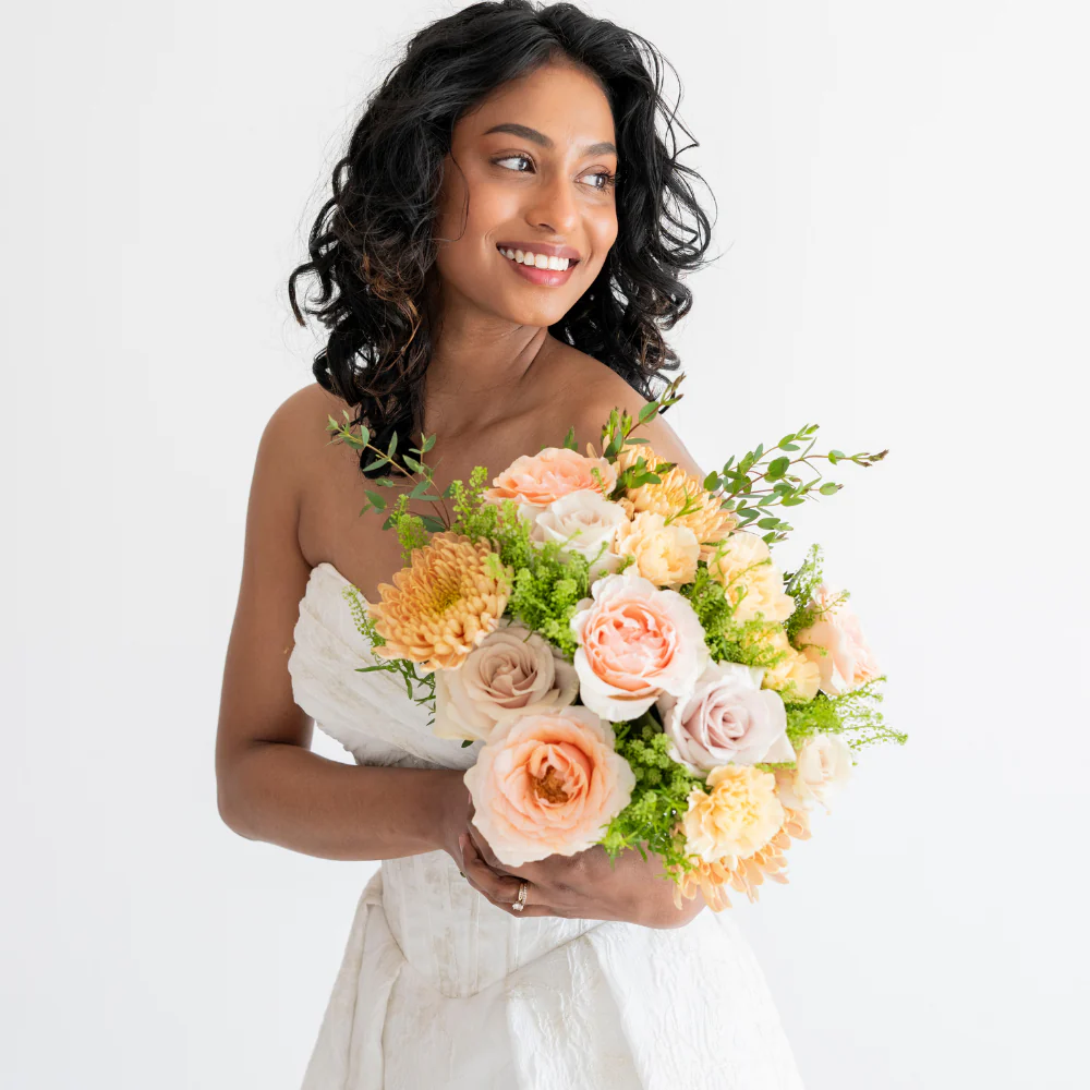Blush and Peach Bridal Bouquet
