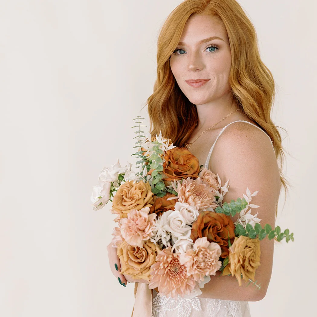 Terracotta Full DIY Bridal Bouquet and 4-5 Maids or Centerpieces