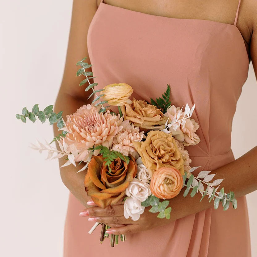 Terracotta Full DIY Bridal Bouquet and 4-5 Maids or Centerpieces - Image 4