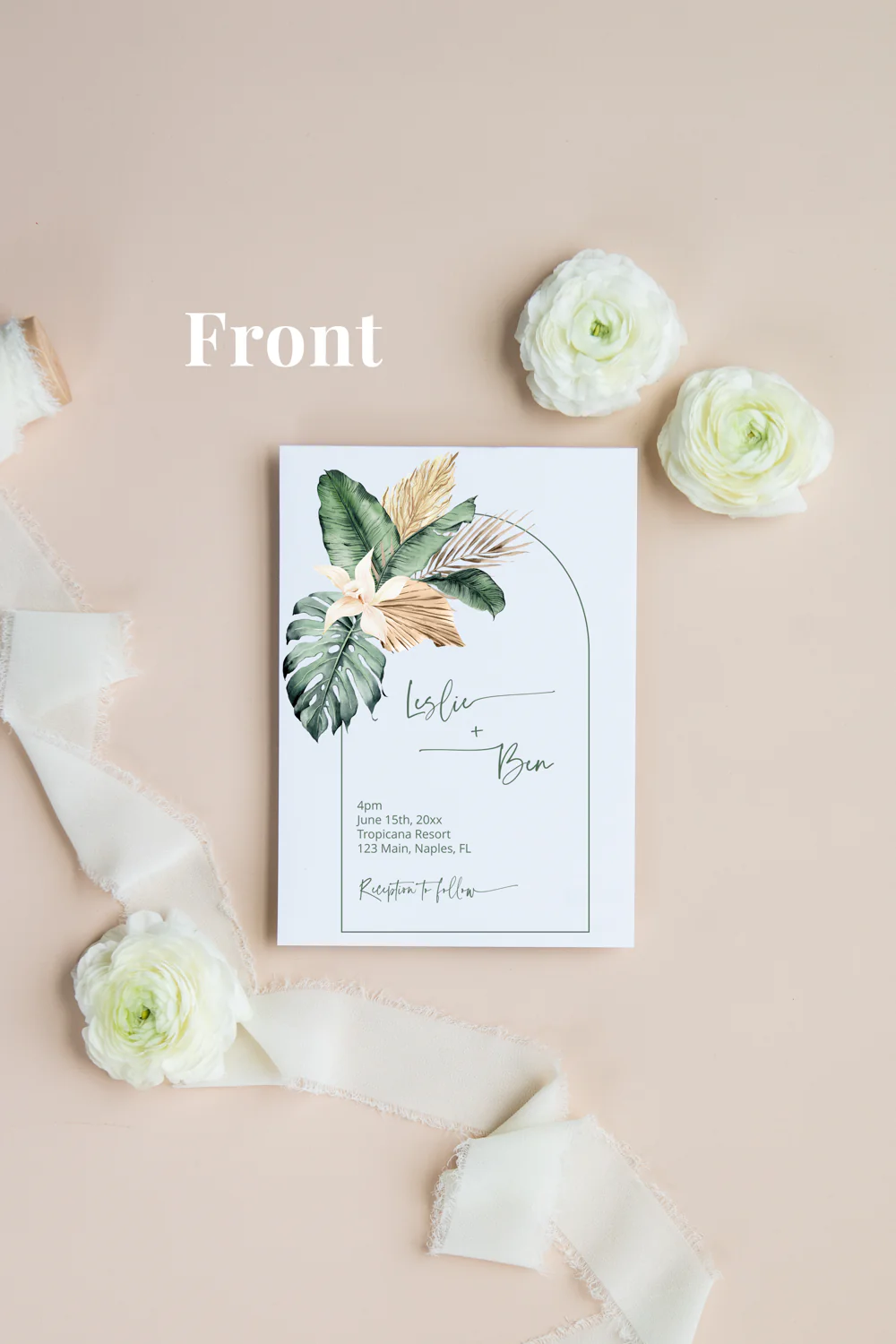 Tropical Minimalism Invitation Suite Template - Arch - Image 3