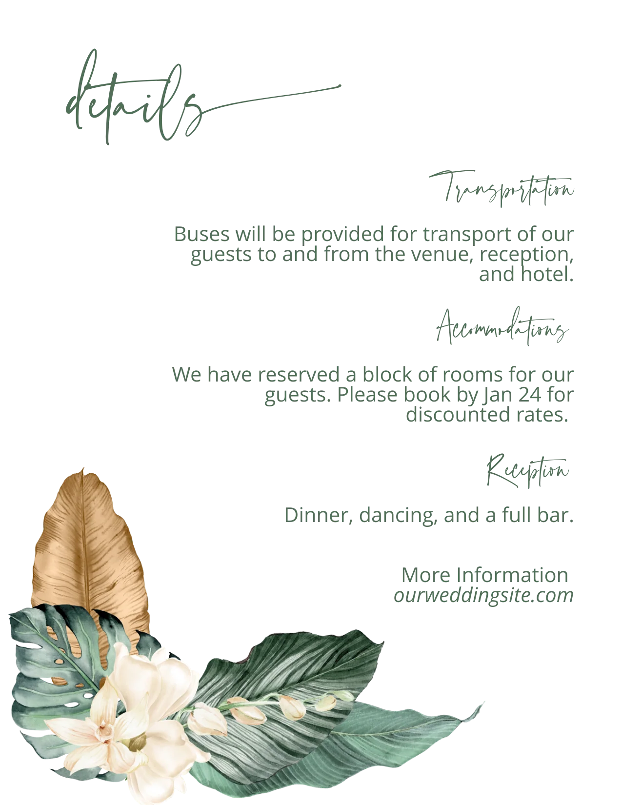 Tropical Minimalism Invitation Suite Template - Arch - Image 7