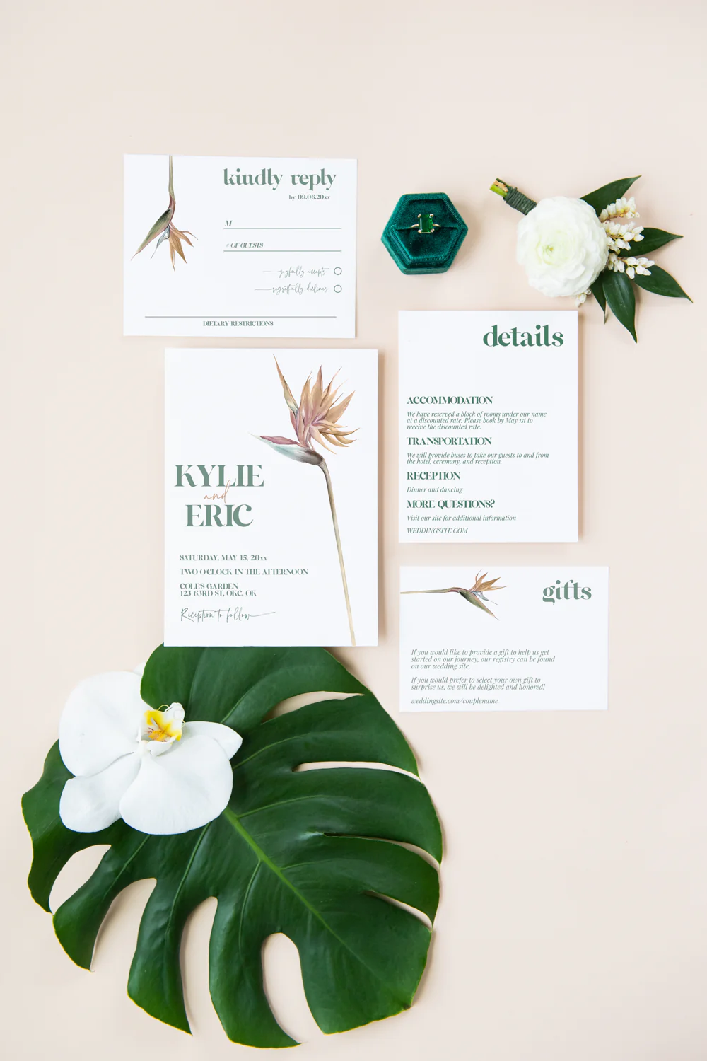 Tropical Minimalism Invitation Suite Template - 030