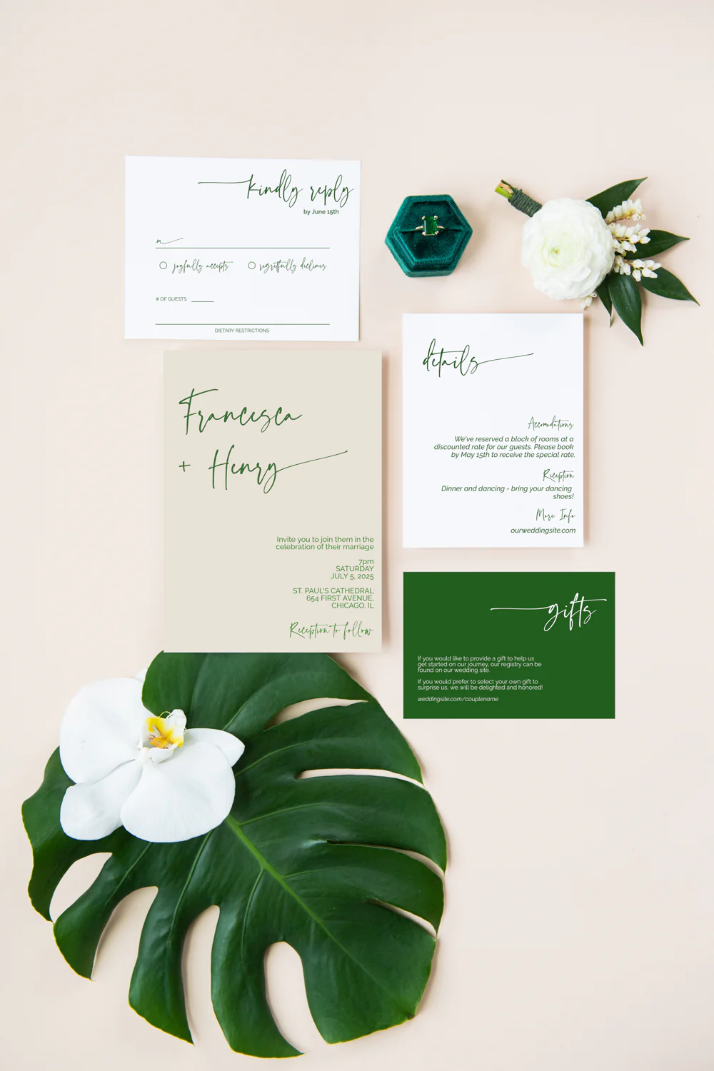 Tropical Minimalism Invitation Suite Template - 25