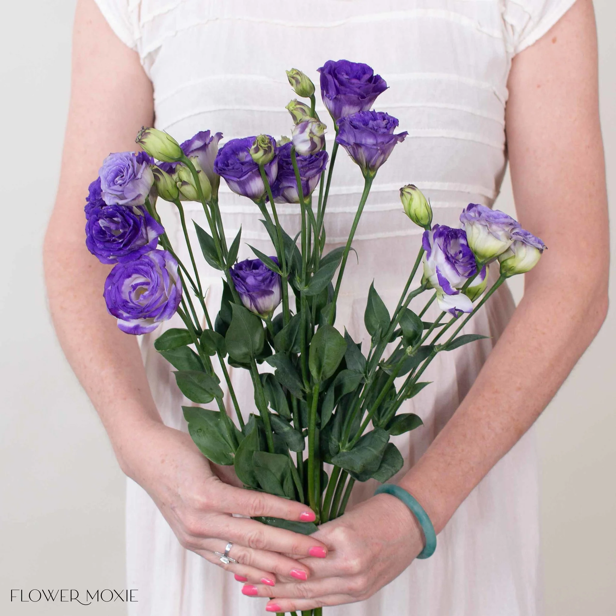 White and Purple Lisianthus Flower - Image 3